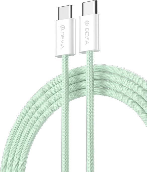 Actual product image Devia cable EC325 Smart PD USB-C - USB-C 1,0 m 60W 3A green (1 m, 60 W)