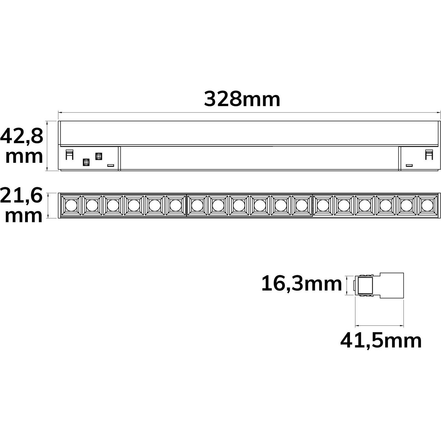 Thumbnail - Isoled, Zubehör Beleuchtung, Track48 Leuchte 32cm schwarz, 18W, 36°, UGR<19, 48V DC, 3000K, CRI90, DALI dimmbar