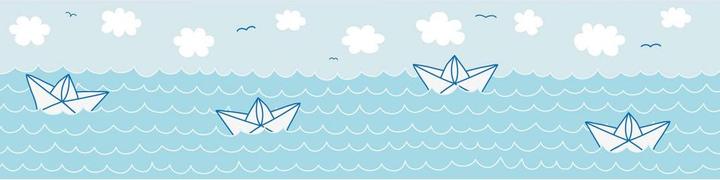 Image du produit A.S. Création Lovely Kids Chambre d'enfant Paper Boat Love avec des bateaux en papier (15 x 500 cm)