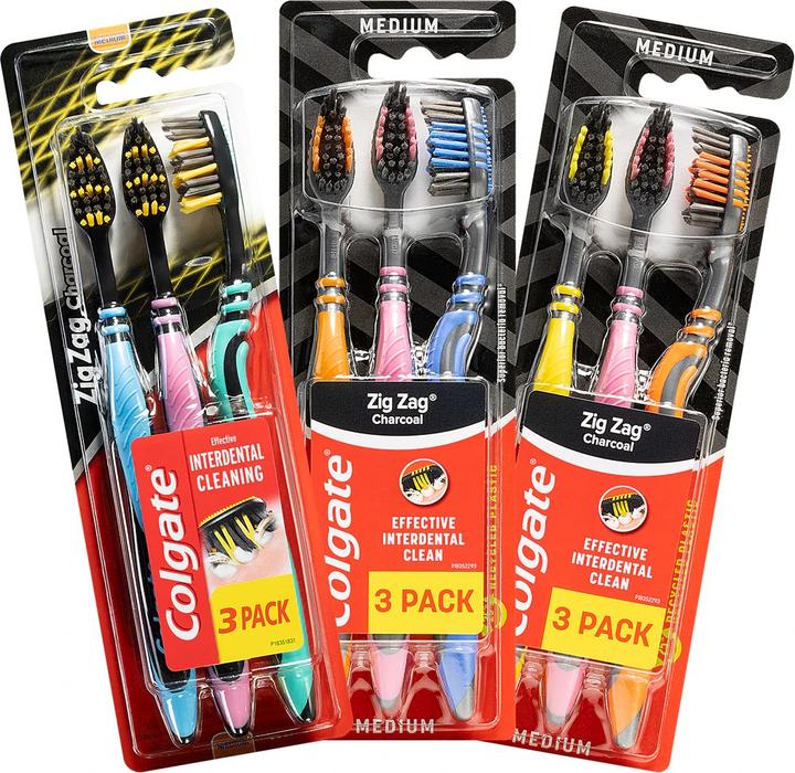 Actual product image Colgate Zig Zag Charcoal Toothbrush (Soft, 3x)