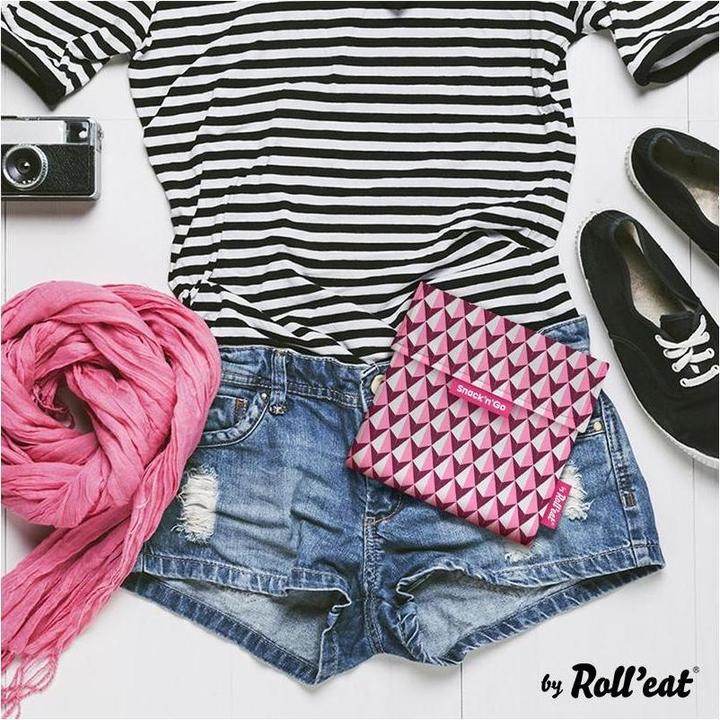Immagine prodotto Roll'Eat Lunch Bag SnacknGo Tiles 18 cm x 18 cm, Rosa
