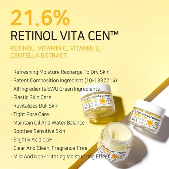 Actual product image Aplb Retinol Vitamin C Vitamin E Facial Cream 21.6% 1.86oz (Day cream, Night cream)