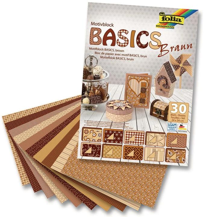 Folia Motivblock Basics braun (270 g/m², 30 x)