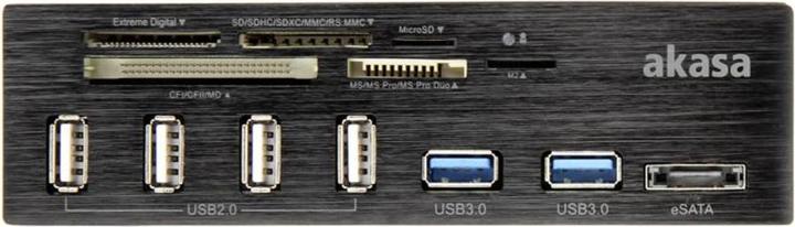 Produktbild Akasa AK-HC-05U3BK Internal 6-Port USB 3.0 Card Reader - schwarz (SATA, USB 2.0)