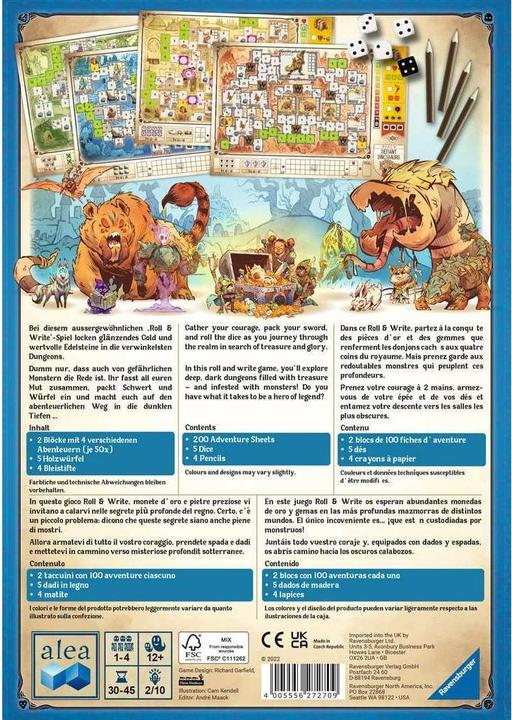 Actual product image Ravensburger Dungeons, Dice and Danger (German, Spanish, French, Italian, English)