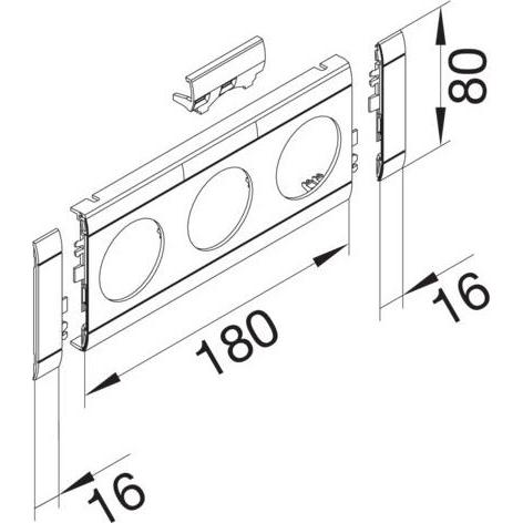 Thumbnail - Hager, Kabelschutz + Kabelführung, Blende 3fach Steckdose GB080319010 hfr OT80mm beschriftbar reinweiss (90 mm)