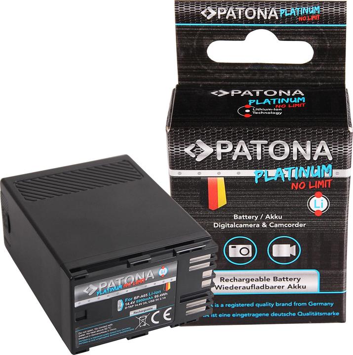 Patona Platinum Battery like Canon BP-A65 A60 A30 D-Tap USB-Output #1315 (Camera battery)