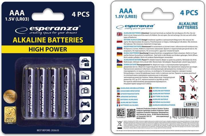 Actual product image Esperanza AAA batteries (4 pcs., AAA)