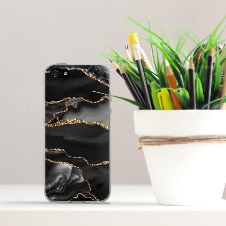 Produktbild DeinDesign Silikon Hülle für Apple iPhone 5s Handyhülle Case Smartphone Schutzhülle Glitzer Look Marmor (Apple iPhone 5s)