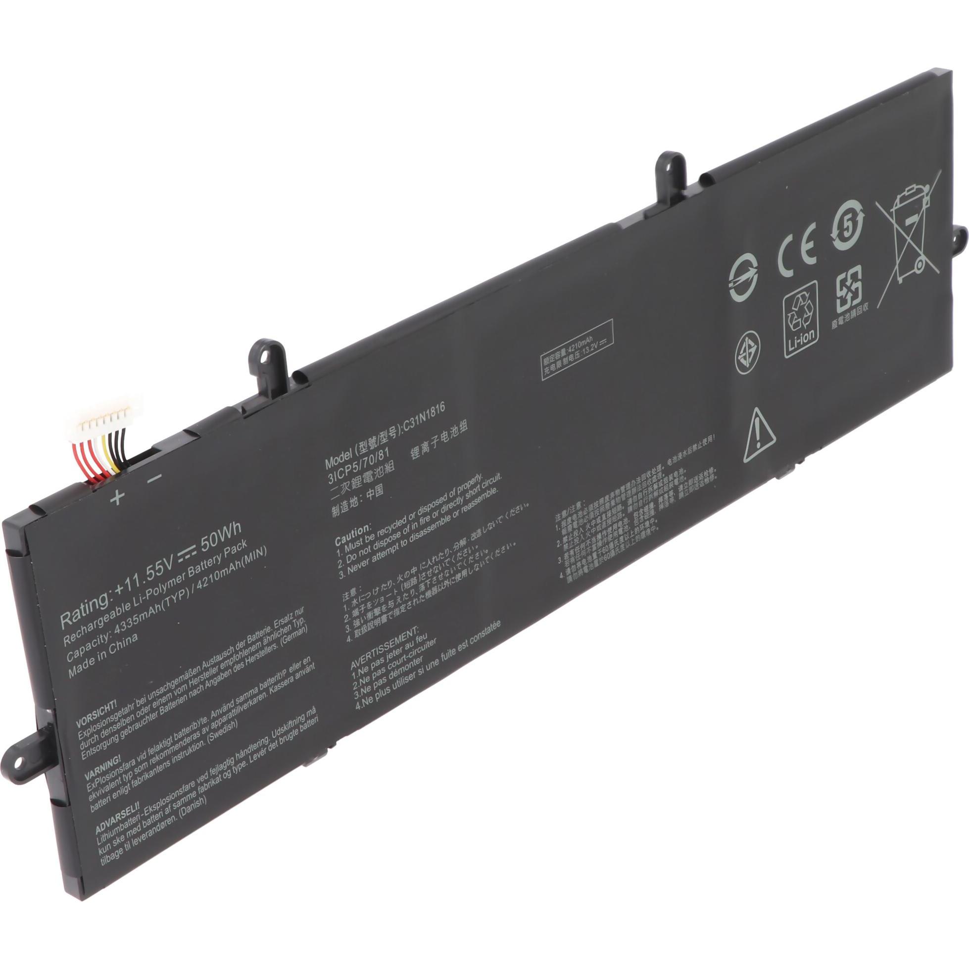 XCell Akku passend für ASUS ZenBook 14 UX433FA-A5232R, Li-Polymer, 11,55V (4330 mAh), Notebook Akku, Schwarz