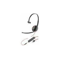 Thumbnail - Poly Blackwire C3215 (Kabelgebunden, USB-A), Office Headset, Schwarz, Rot