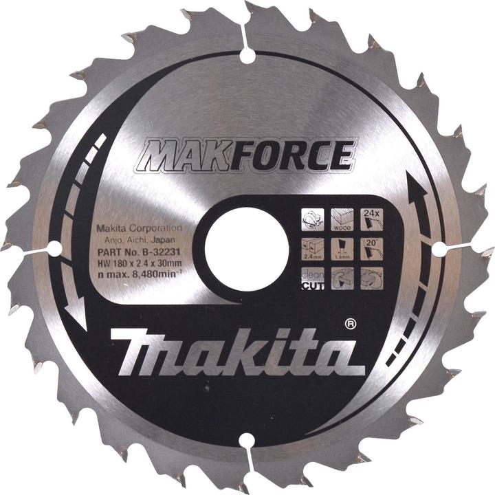 Actual product image Makita MAKFORCE saw blade 180x30x24Z (B-32231)