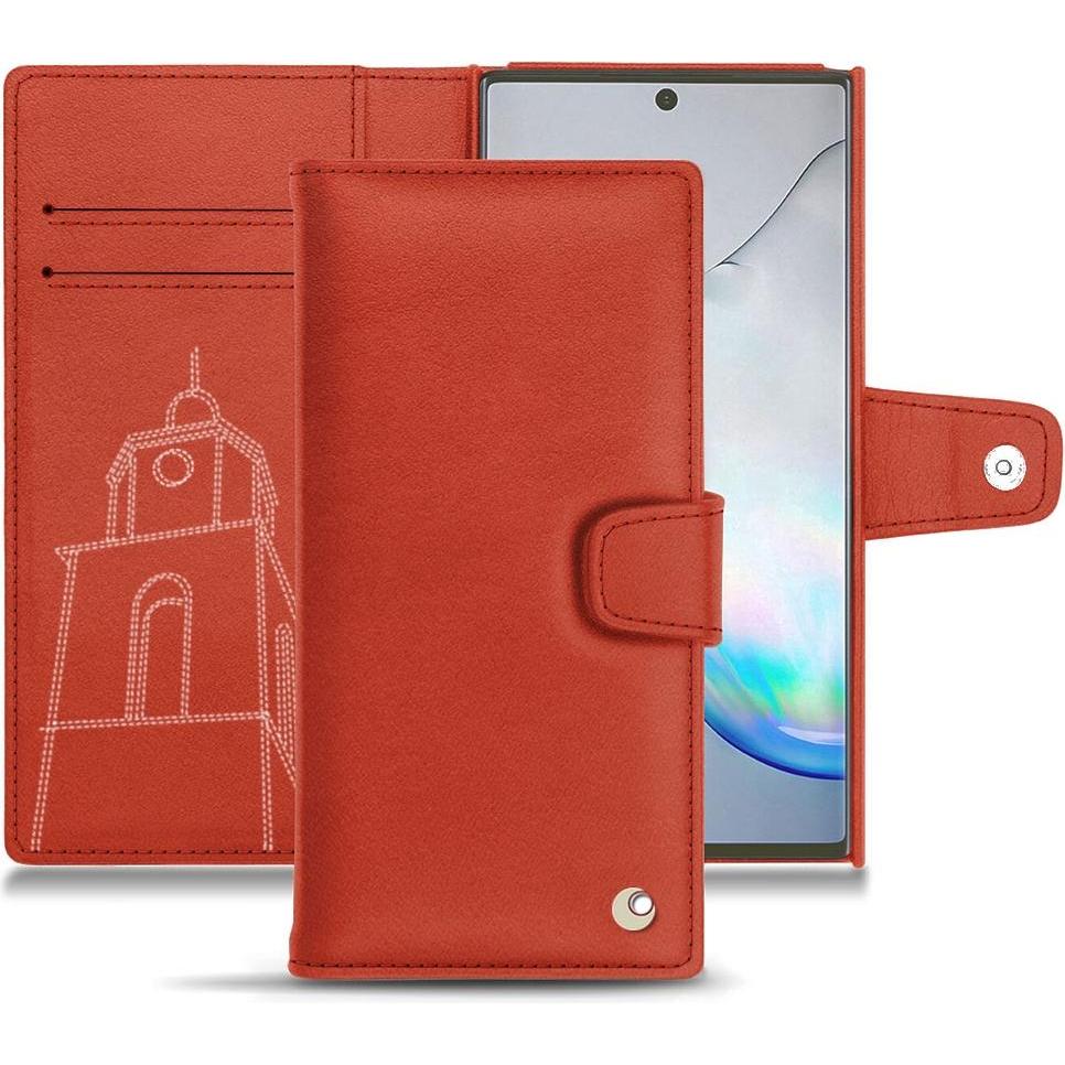 Noreve Lederschutzhülle Wallet (Samsung Galaxy Note 10+), Smartphone Hülle, Orange