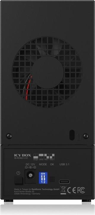 Produktbild Icy Box IB-RD3621-C31 Externes 2-Bay-RAID-Gehäuse für 2x 2,5-Zoll- oder 3,5-Zoll-SATA-Laufwerke (2.5", 3.5")