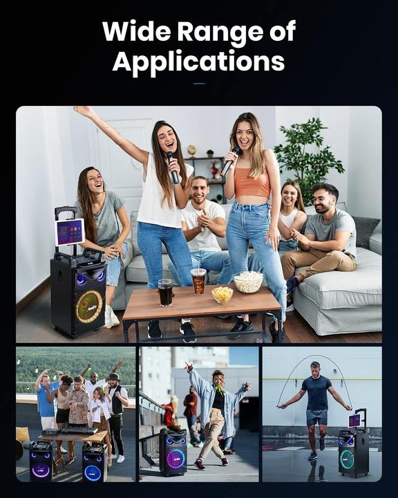 Actual product image MouKey Karaoke-Anlage MK3016 mit Woofer & Mikrofonen (Subwoofer active)