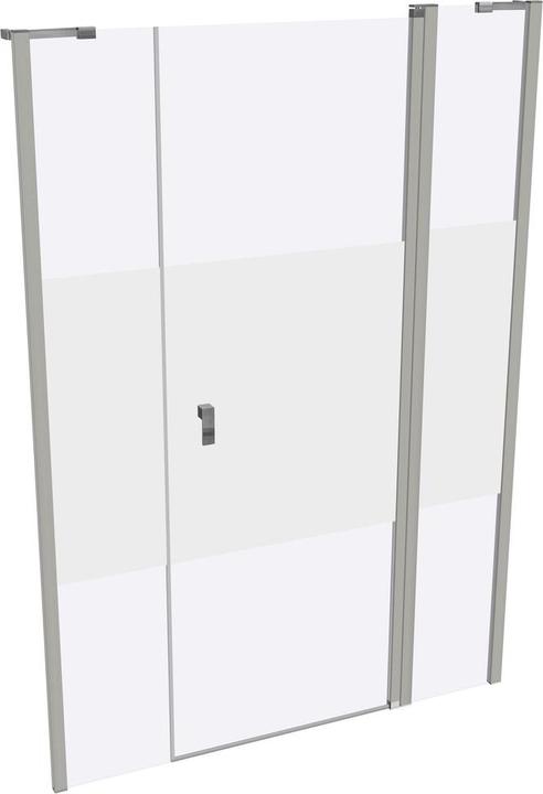 Actual product image Hüppe Design pure 4-corner swing door with fixed segment and side panel in niche, width:140cm height:200cm (211 cm, 140 cm, 200 cm)