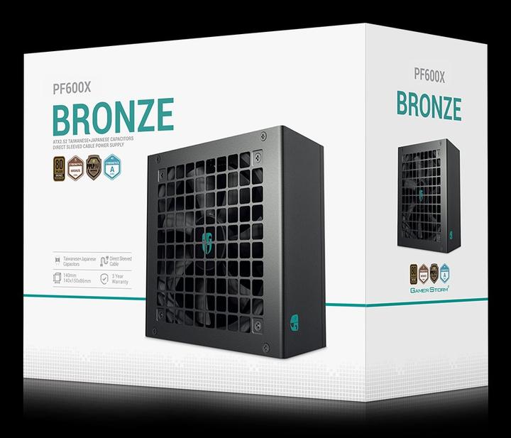 Actual product image Deepcool Power Supply PF600X 600W 80 PLUS Standard PSU, Black (600 W)
