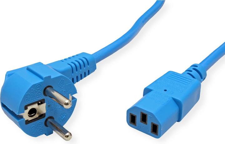 Image du produit Roline Câble d'alimentation CEE 7/7 (M) coudé à IEC 60320 C13 droit (1.80 m)
