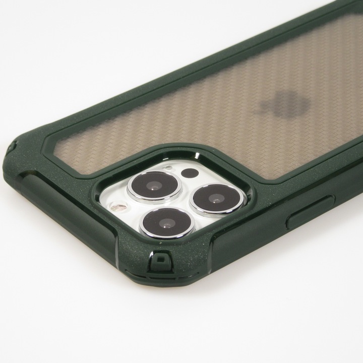 Actual product image PhoneLook Military Elite compact cover with semi-transparent carbon backing (Apple iPhone 14 Pro)