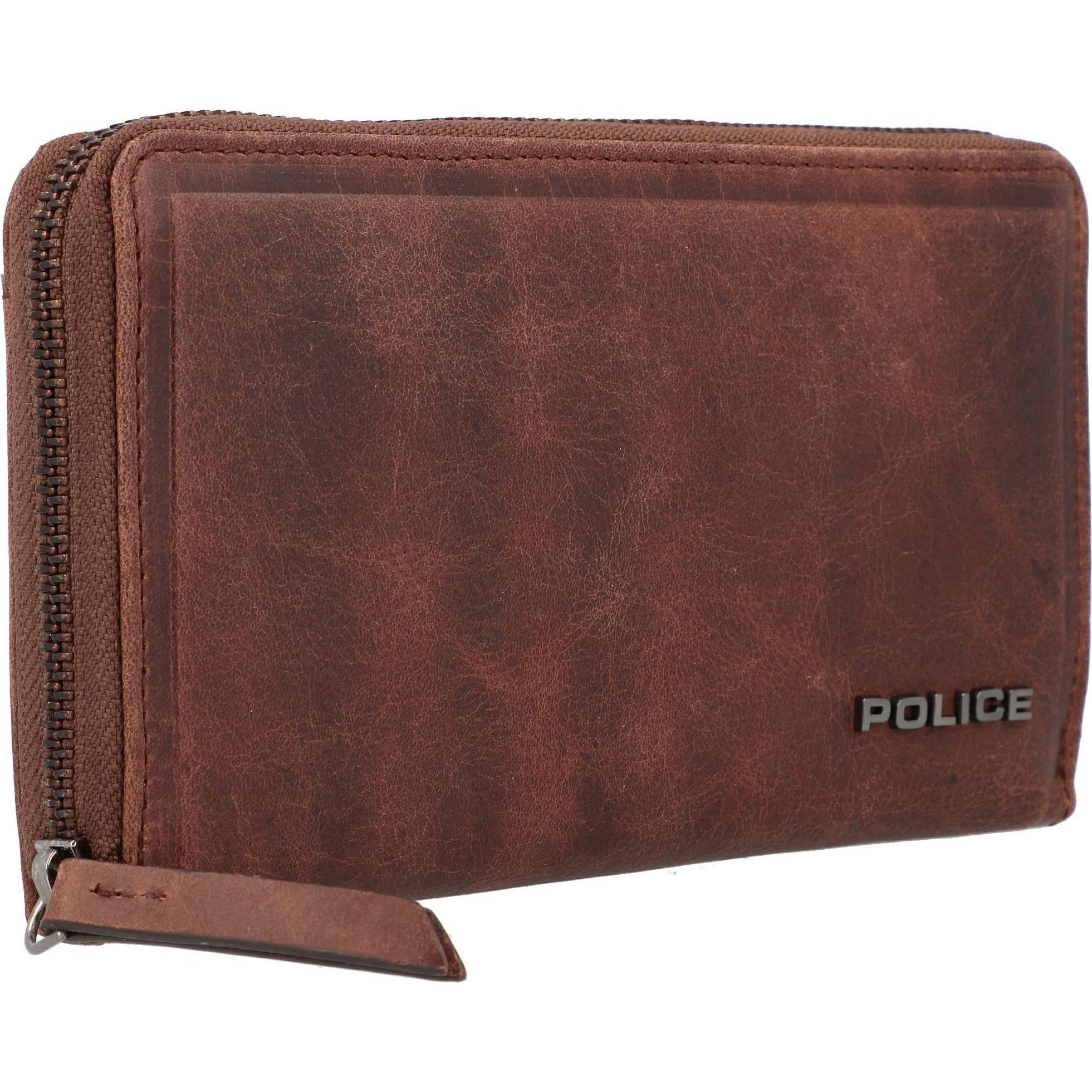 Thumbnail - Police, Damen, Portemonnaie, PT16-10369 Geldbörse Leder 20 cm, Braun