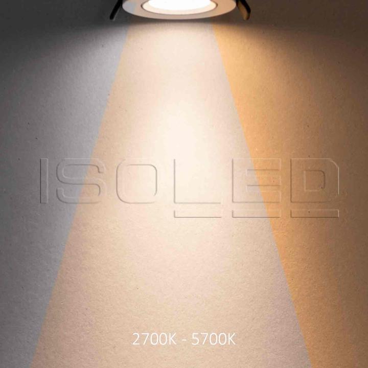 Produktbild Isoled LED Einbauleuchte Slim68 Alu gebürstet, rund, 6W/6W, 24V DC, weissdynamisch 2700-5700K