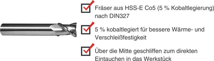 Produktbild Paulimot Langlochfräser Ø 12,0 mm 45°, 2-schneidig