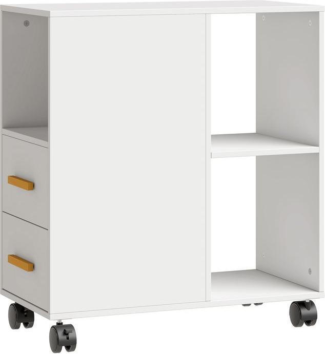 Swisshandel24 Druckertisch, verstellbar, Rollen für Fax Scanner, 60x30x65cm, Weiss (60 x 30 x 65 cm)