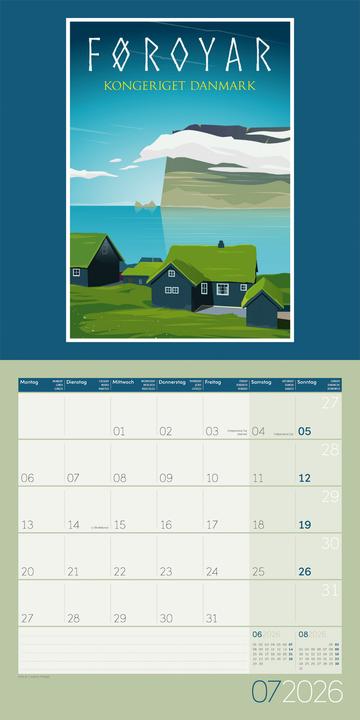 Image du produit Vintage Voyage - Reiseposter - Kalender 2026 - 30x30 (30 x 30 cm, Couverture rigide, Anglais, Français)