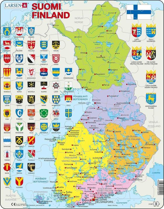 Actual product image Larsen Puzzle - Finland (political) (48 pieces)