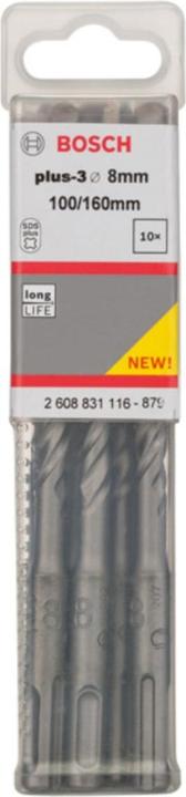 Actual product image Bosch Hausgeräte Hammerbohrer plus-3 8x100x160mm 10 Stk. (8 millimetres)