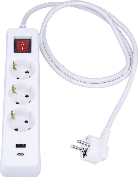 Actual product image As - Schwabe Steckdosenleiste mit USB-Port (3x, CEE 7/3, CEE 7/7, 1.40 m)