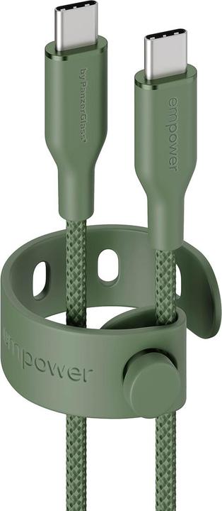 PanzerGlass empower™ by ® Racing 60W USB-C to USB-C Cable | USB 2.0 | 1.2M | Sage (1.20 m, USB 2.0, 60 W)