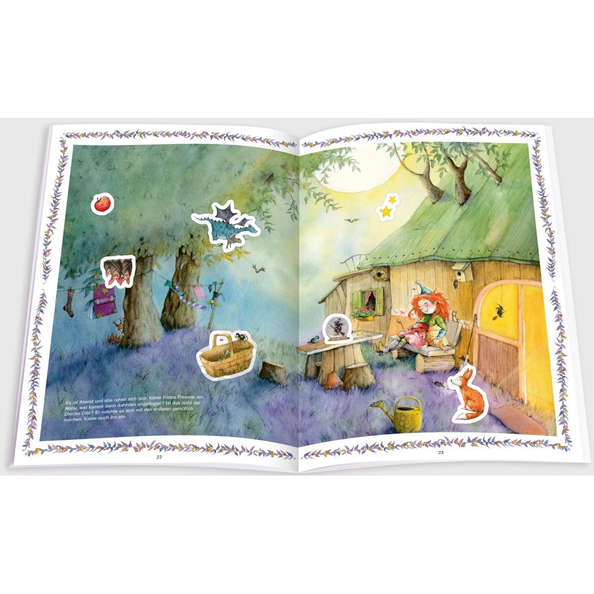 Thumbnail - Arena, Sticker, Frida, die kleine Waldhexe. Glitzersticker-Spass. Gestalte Fridas zauberhaften Hexenwald