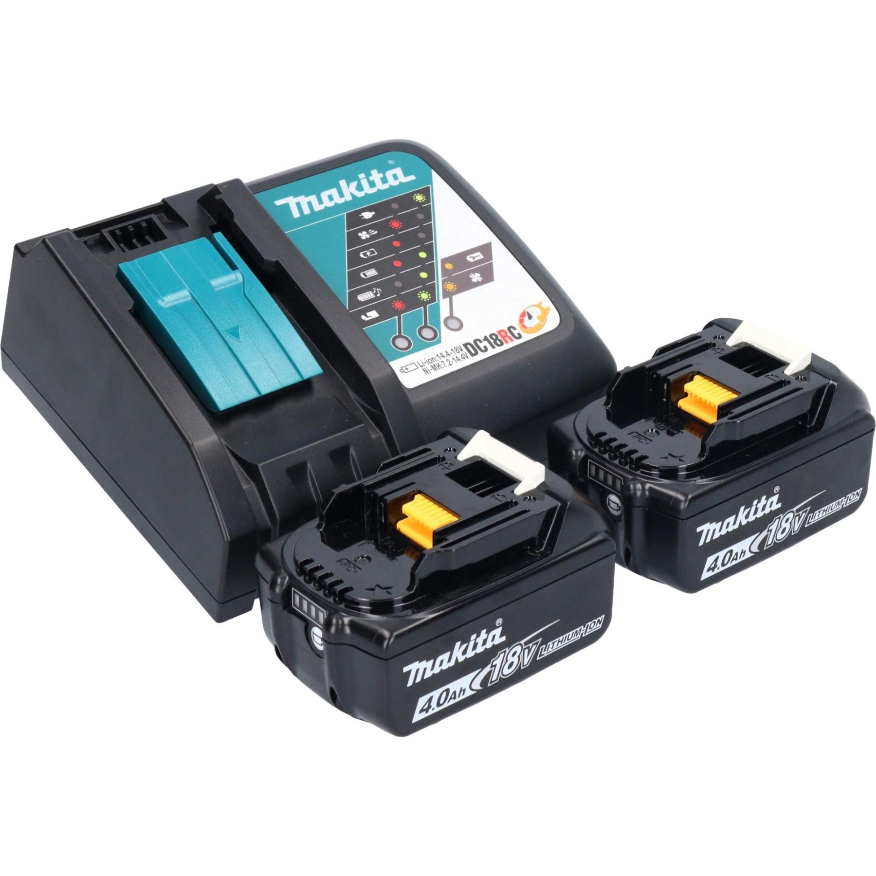 Makita, Fräse, DRT 52 RMJ Akku Kantenfräse 18 V 6 mm Brushless + 2x Akku 4,0 Ah + Ladegerät + Makpac