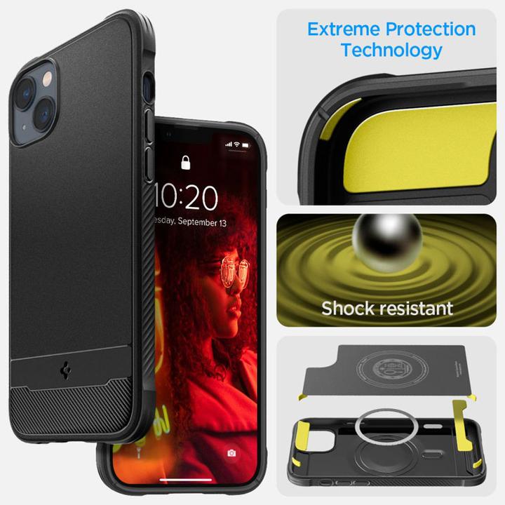 Actual product image Spigen Rugged Armor Magsafe iPhone 14 Plus case - Black (Apple iPhone 14 Plus)