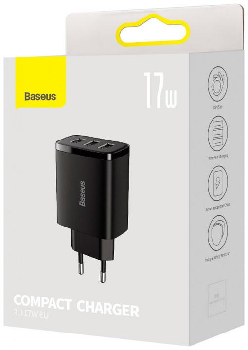 Produktbild Baseus Compact Charger 3U 17W EU Black (17 W, 1 Port)