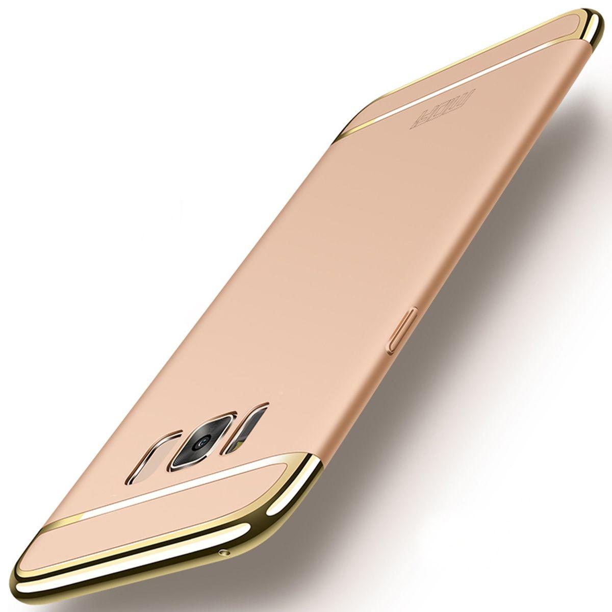 König Design Handy Hülle Schutz Case für Samsung Galaxy S8 Bumper 3 in 1 Cover Chrom Gold Neu (Samsung Galaxy S8+), Smar...