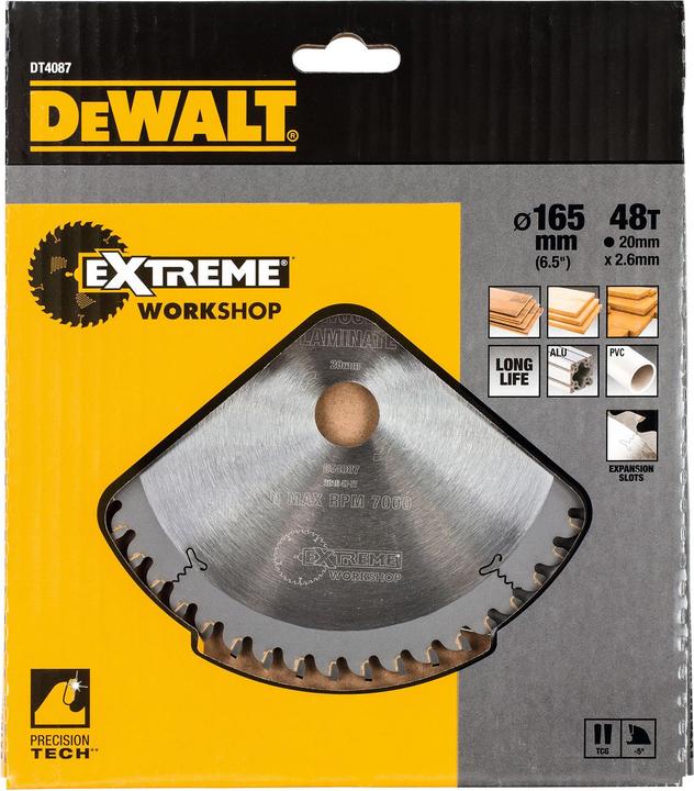 Produktbild DeWalt Kreissaegeblatt Handkr. 165/20mm 48TFZ