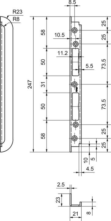Produktbild Glutz Einfrässchliessbleche B-1150 (Schliessblech)