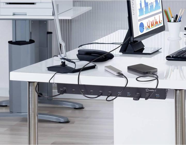 Actual product image Renkforce 483 mm (19") Rack Mount 10-Port USB 3.2 Gen 2 Hub USB 3.2 Gen 2-Hub f (USB-A, 10 ports)