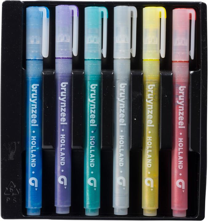 Actual product image Bruynzeel Kids glitter felt tip pens (Multicoloured, 6 x)