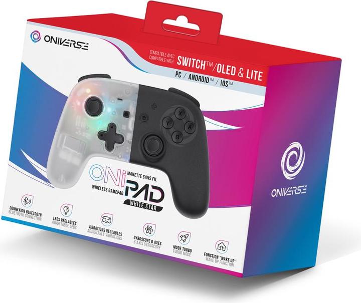 Immagine prodotto Oniverse Controller Bluetooth per Nintendo Switch / PC / IOS / Android - Stella Bianca (Android, iOS, PC, Switch)