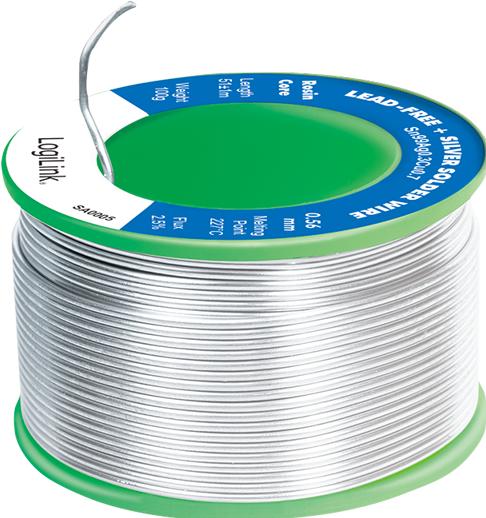 Image du produit LogiLink Fil de soudure Ø 0,56 mm (sans plomb + argent), 0,7% cuivre, 100g Ro