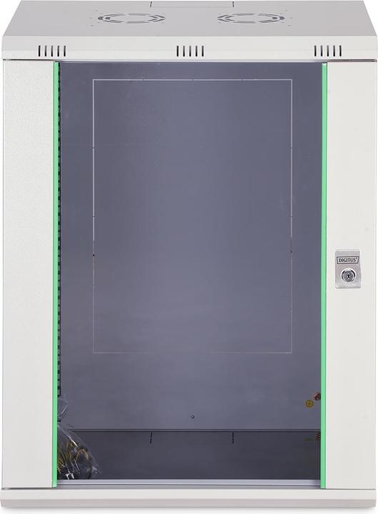 Image du produit Digitus 48,3cm 19inch armoire murale 16HE SoHoline RAL7035 gris H816mmxW600mmxD450mm avec porte en verre (16 HE, Rack 19 pouces)