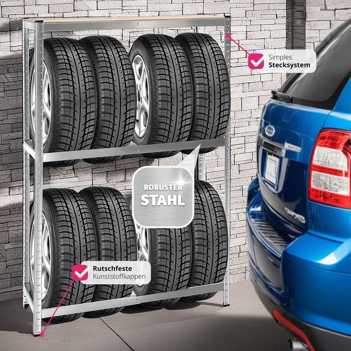 Actual product image tectake Tyre rack for up to 8 tyres