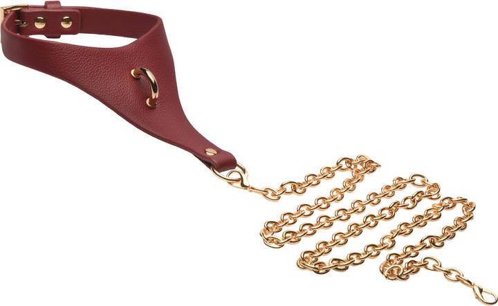Produktbild XR Brands Captivate - Collar with Body Chain - Red/Golden