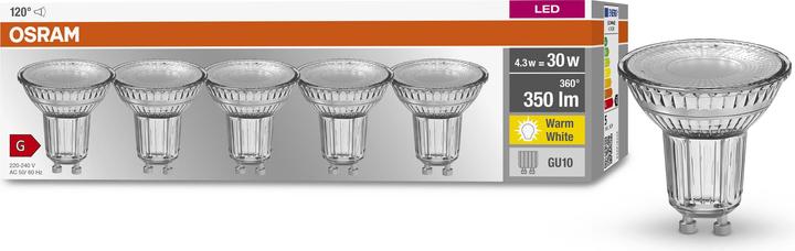 Produktbild Osram Base (GU10, 4.30 W, 350 lm, 5 x, G)
