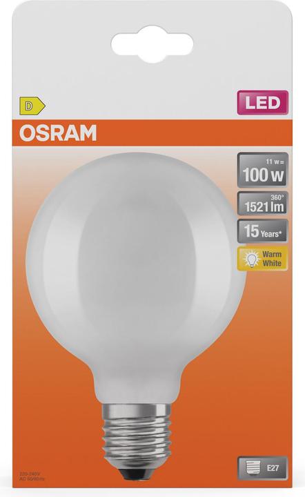 Produktbild Osram Led Retrofit Classic Globe95 (E27, 11 W, 1521 lm, 1 x, D)