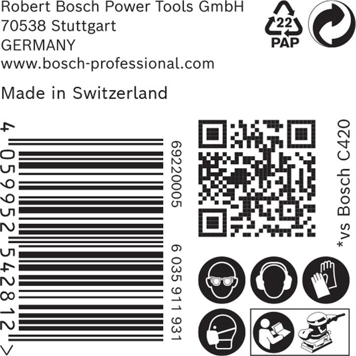 Actual product image Bosch Professional Zubehör Expert C470 Sandpaper with 14 holes for orbital sander, 115 x 230 mm, G 60, 50 pcs. (60)