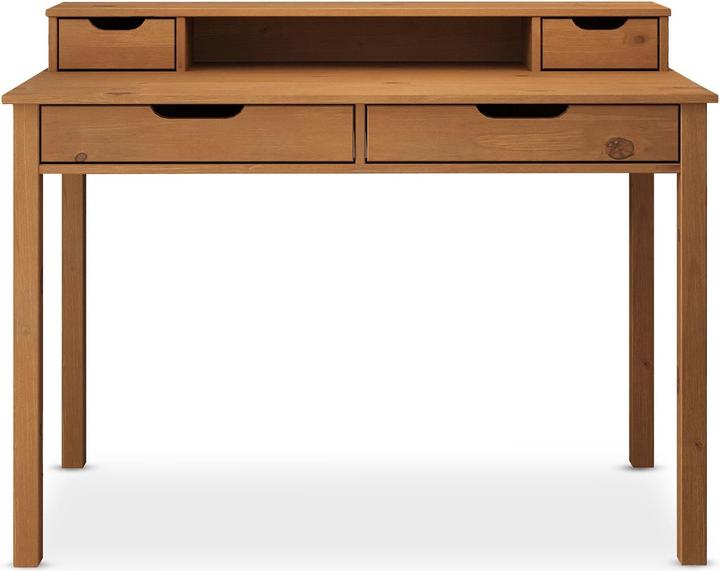 Image du produit IDIMEX Schreibtisch RAUL mit 4 Schubladen aus Massivholz – Eiche/Weiss